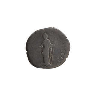 Denarius of Antoninus Pius (reigned 138–161 AD). Obverse: bare-headed bust of Antoninus Pius right,