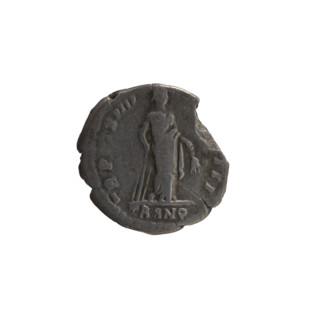 Denarius of Antoninus Pius (86–161; Roman emperor 138–161). Obverse: head of the emperor in a