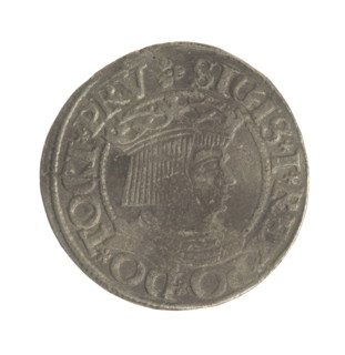 Gdansk grosz, Sigismund I the Old (King of Poland; 1506–1548). Polish coin, Jagiellonian dynasty.
