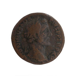 Antoninus Pius (86–161; Roman emperor 138–161) — coin (Roman Empire, 151–152, Rome). Obverse: head
