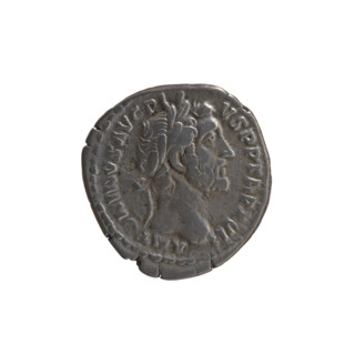 Denarius of Antoninus Pius (reign 138–161), struck 152–153. Obverse: head of the emperor in a