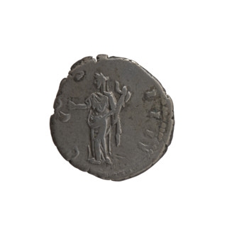Denarius of Antoninus Pius (86–161; Roman emperor 138–161). Obverse: head of Antoninus Pius in a