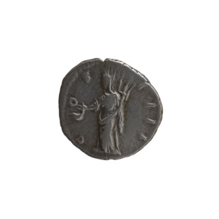 Denarius of Antoninus Pius (86–161; Roman emperor 138–161). Obverse: Head of Antoninus Pius in a