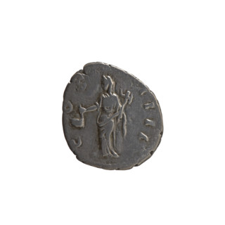 Denarius, Antoninus Pius (86–161; Roman emperor 138–161) — obverse: head of the emperor in a laurel