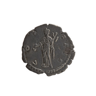 Denarius of Antoninus Pius (86–161; Roman emperor 138–161). Obverse: Head of Antoninus Pius in a