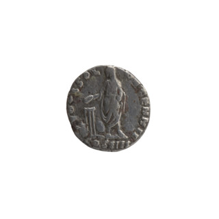 Denarius of Antoninus Pius (86–161; Roman emperor 138–161). Obverse: Head of the emperor with a