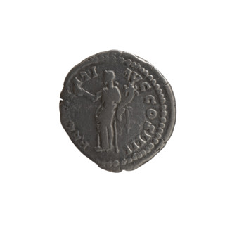 Denarius of Antoninus Pius (86–161; Roman emperor 138–161). Obverse: head of Antoninus Pius in a