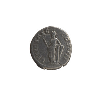 Denarius of Antoninus Pius (86–161; Roman emperor 138–161). Obverse: head of the emperor in a