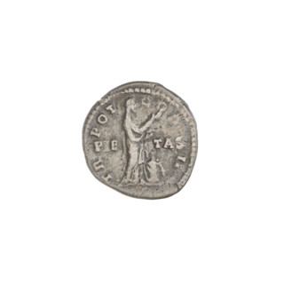 Denarius of Aelius (reigned 136–138 CE). Obverse: head of Aelius right; rim inscription