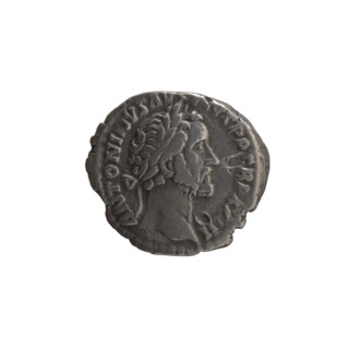 Denarius, Antoninus Pius (86–161; Roman emperor 138–161). Obverse: Head of Antoninus Pius in a