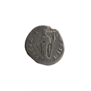 Denarius of Antoninus Pius (86–161; Roman emperor 138–161). Obverse: Head of Antoninus Pius in a
