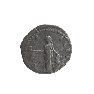 Denarius, Antoninus Pius (86–161; Roman emperor 138–161). Obverse: Head of Antoninus Pius in a