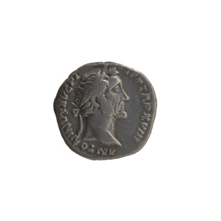 Denarius, Antoninus Pius (86–161; Roman emperor 138–161), issuer. Obverse: Head of Antoninus Pius