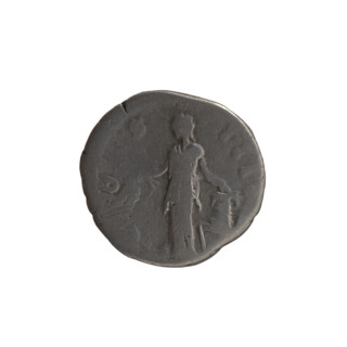Denarius of Antoninus Pius (reigned 138–161). Obverse: head of the emperor in a laurel wreath