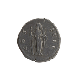 Denarius of Antoninus Pius (86–161; Roman emperor 138–161), c. 154–155. Obverse: Head of Antoninus