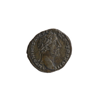 Denarius, Antoninus Pius (86–161; Roman emperor 138–161). Obverse: Head of the emperor in a laurel