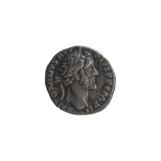 Denarius, Antoninus Pius (86–161; Roman emperor 138–161) — obverse: head of the emperor in a laurel