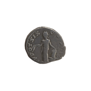Denarius of Antoninus Pius (86–161; Roman emperor 138–161). Obverse: Head of Antoninus Pius in a