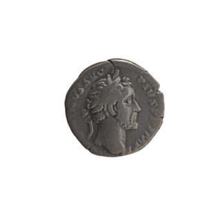 Denarius, Antoninus Pius (86–161; Roman emperor 138–161), 155–156. Obverse: head of Antoninus Pius