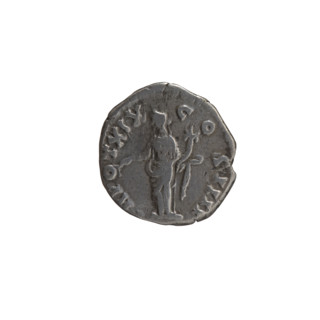 Denarius of Antoninus Pius (86–161; Roman emperor 138–161). Obverse: Head of Antoninus Pius in a