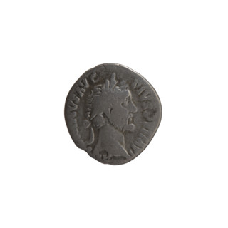 Denarius of Antoninus Pius (86–161; Roman emperor 138–161), c. 156–157. Obverse: head of the