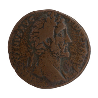 Sestertius; Antoninus Pius (86–161; Roman emperor 138–161) issuer; obverse: head of Antoninus Pius