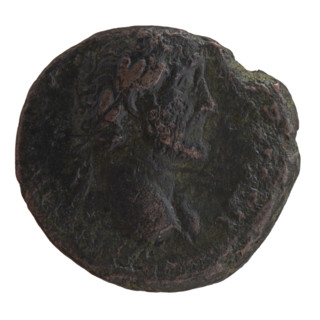 As/dupondius, Antoninus Pius (86–161; Roman emperor 138–161), issuer: Antoninus Pius; obverse: head