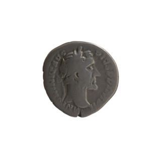 Denarius of Antoninus Pius (reigned 138–161). Obverse: head of the emperor in a laurel wreath