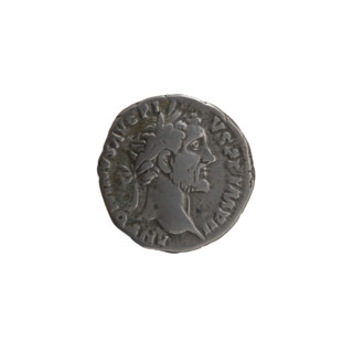 Denarius, Antoninus Pius (86–161; Roman emperor 138–161). Obverse: head of the emperor in a laurel
