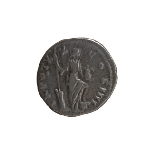 Denarius of Antoninus Pius (86–161; Roman emperor 138–161). Obverse: Head of the emperor in a