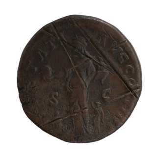 Sestertius, Antoninus Pius (86–161; Roman emperor 138–161), issuer; obverse: head of the emperor in