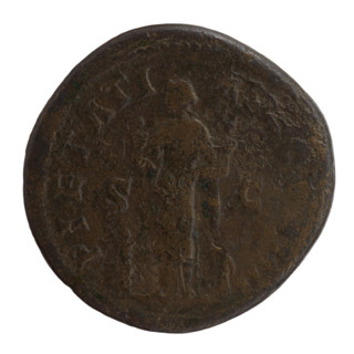 sestertius, Antoninus Pius (86–161; Roman emperor 138–161), issuer; obverse: head of the emperor in