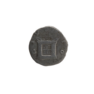 Denarius, posthumous issue for Antoninus Pius (86–161; Roman emperor 138–161), featuring heads of