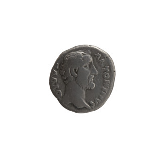 Denarius, posthumous issue: obverse — head of Antoninus Pius bare, facing right, inscription DIVV A