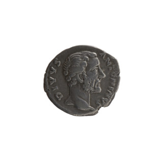 Denarius, Marcus Aurelius (121–180; Roman emperor 161–180) and Lucius Verus (130–169; Roman emperor