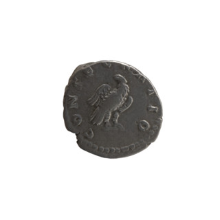 Denarius, after 161 CE. Obverse: Head of Antoninus Pius without a cap to the right, inscription