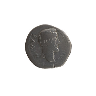 Denarius, after 161 CE. Obverse: Head of Antoninus Pius bare, right, inscription DIVVS·ANTNVS