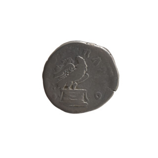 Denarius, after 161 CE. Obverse: Head of Antoninus Pius bare, facing right; legend DIVVS · ANTINVS