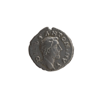 Denarius, after 161. Obverse: head of Antoninus Pius without a covering facing right, inscription