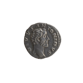 Denarius of Lucius Verus (issuer) and Marcus Aurelius (issuer), posthumous depiction of Antoninus