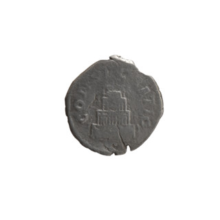 Denarius, after 161 CE. Obverse: Head of Antoninus Pius bare, drapery on left shoulder, facing
