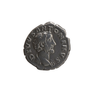 Denarius of Lucius Verus (130–169), issuer; Marcus Aurelius (121–180), issuer; posthumous Antoninus