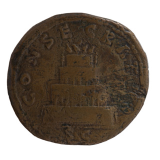 Sestertius, posthumous issue for Antoninus Pius (86–161, Roman emperor 138–161); issuers: Marcus