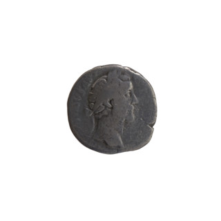 Denarius of Antoninus Pius (86–161; Roman emperor 138–161). Obverse: Head of Antoninus Pius in