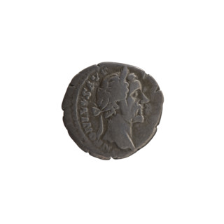 Denarius of Antoninus Pius (reigned 138–161 CE). Obverse: head of the emperor in a laurel wreath