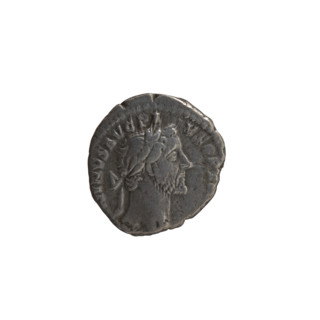Denarius, Antoninus Pius (86–161; Roman emperor 138–161). Obverse: Head of Antoninus Pius in a