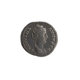 Denarius, Antoninus Pius (86–161; Roman emperor 138–161) — issuer. Obverse: Bust of Faustina I in