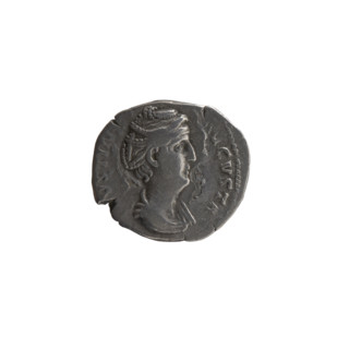 Denarius depicting draped bust of Faustina I facing right, inscription VSTIN - AVGVSTA around;