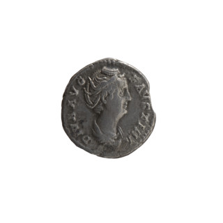 Denarius, posthumous bust of Faustina the Elder (98–141; Roman empress 138–141) facing right in