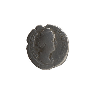 Denarius, posthumous issue depicting Faustina the Elder (98–141; Roman empress 138–141) and